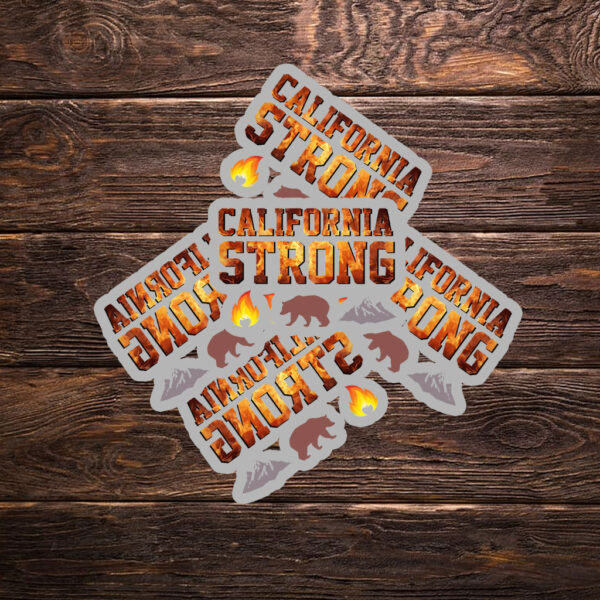 California Strong Fire Bear mountain Sticker ,Car Magnet