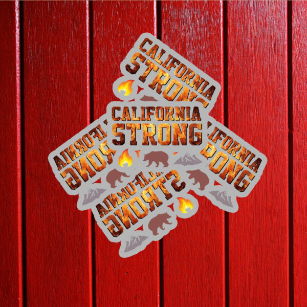 California Strong Fire Bear mountain Sticker ,Car Magnet