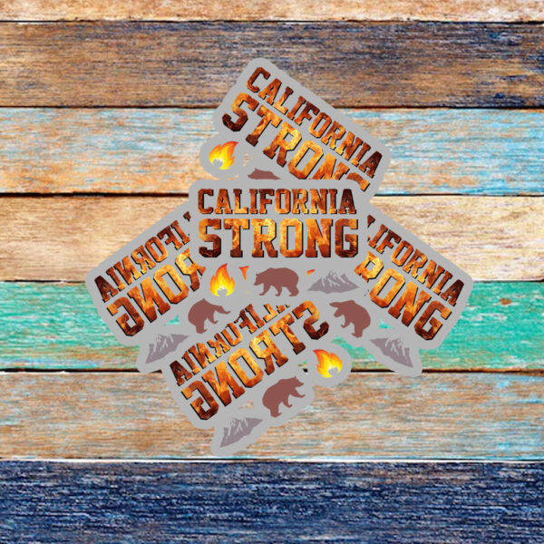 California Strong Fire Bear mountain Sticker ,Car Magnet